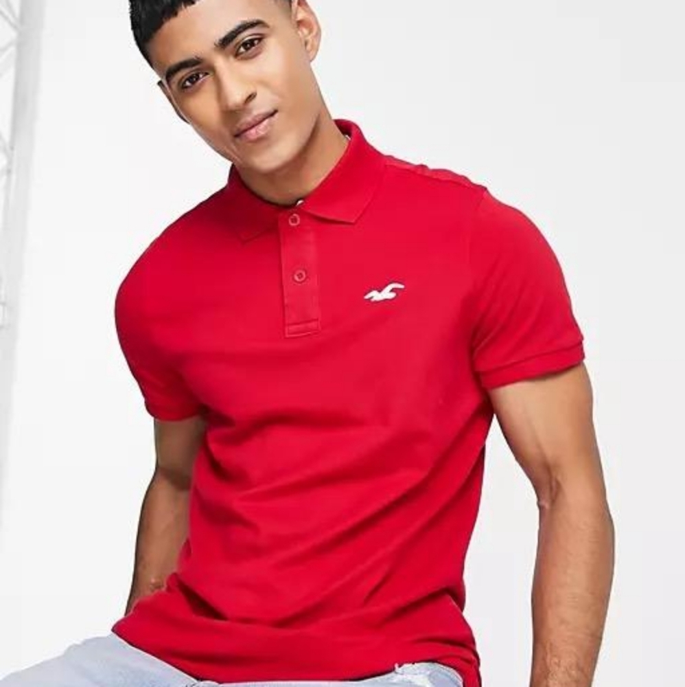 Holister red polo shirt